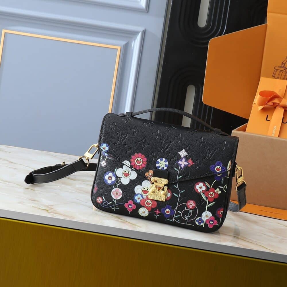 Alternative view of Louis Vuitton X Takashi Murakami Pochette Métis Bag Black 25Cm M41487