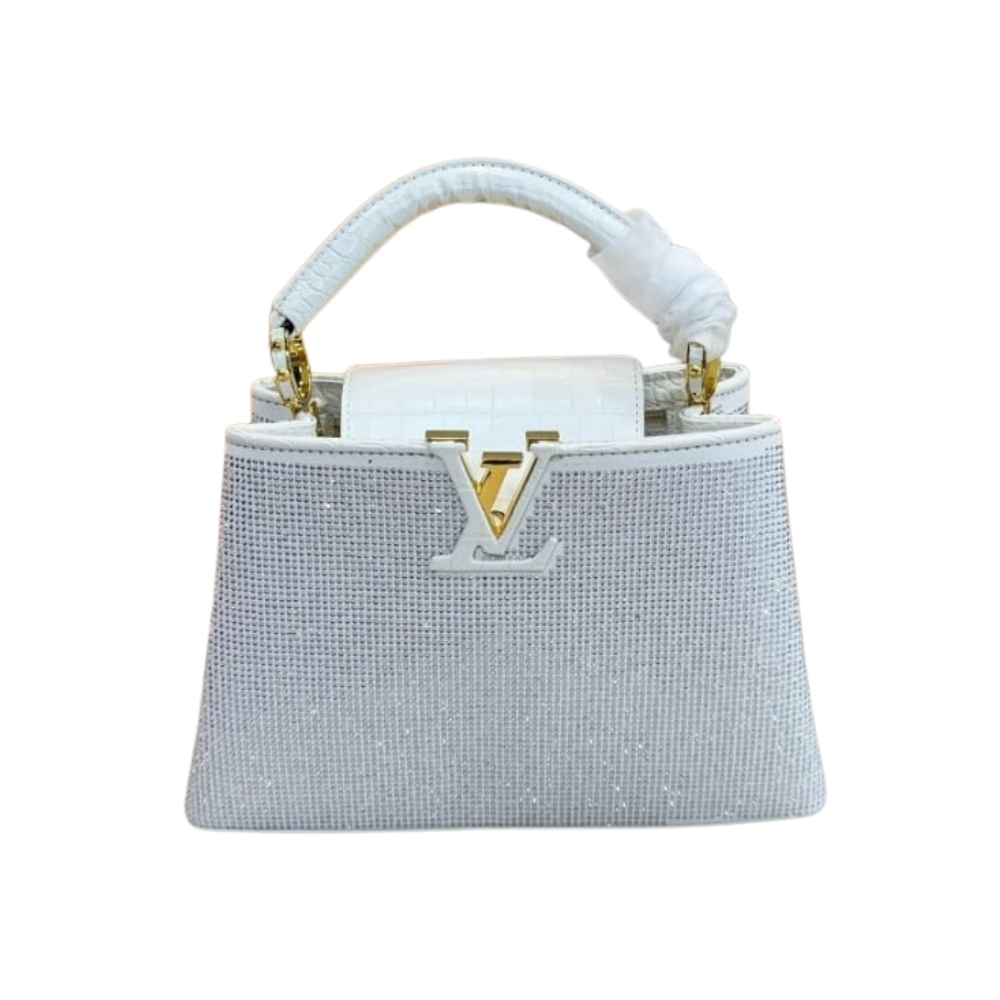 Louis Vuitton Capucines BB Bag White Crystal 27Cm
