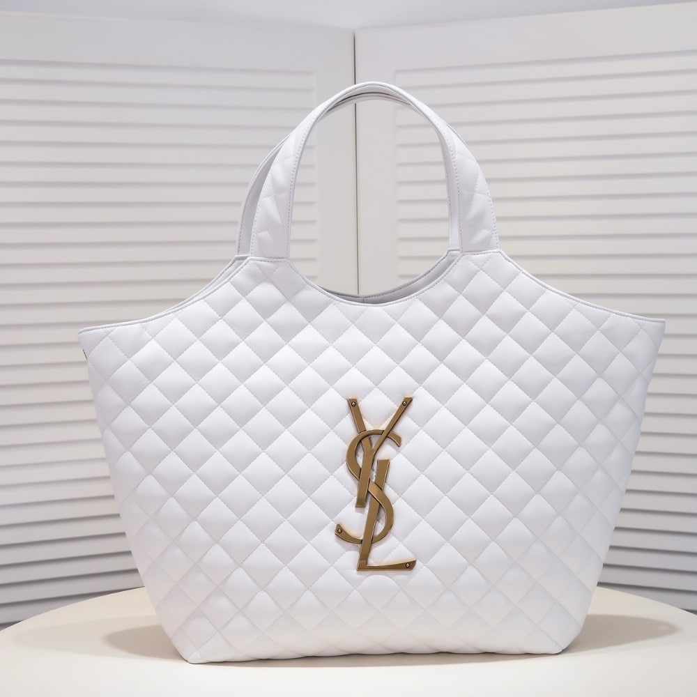 Alternative view of Saint Laurent Icare Maxi Shopping Bag In Quilted White 50Cm 698651AAANG1000