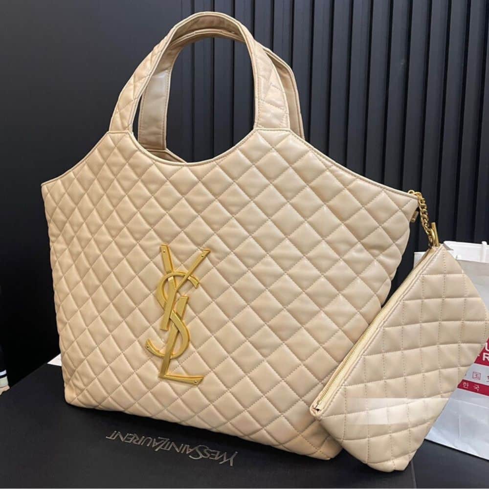 Alternative view of Saint Laurent Icare Maxi Shopping Bag In Quilted Beige 50Cm 698651AABR89748