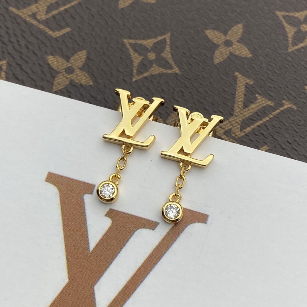 Alternative view of Louis Vuitton Gold And Diamond Earrings Q96495