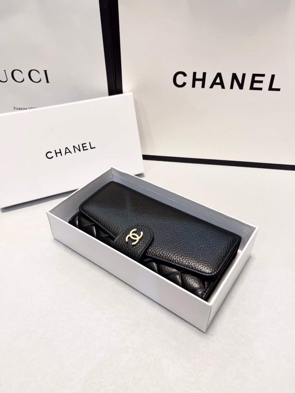 Alternative view of Chanel Classic Long Flap Wallet Black 19Cm