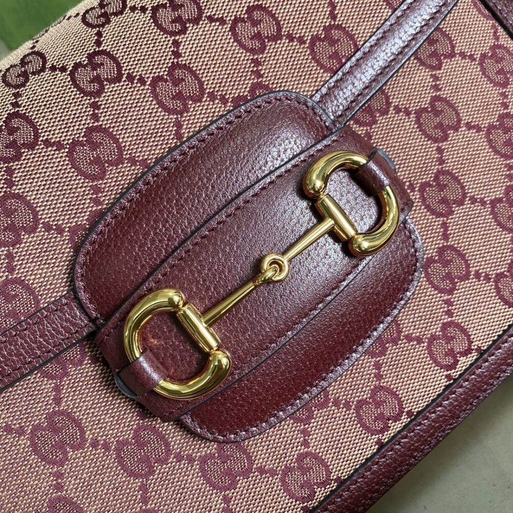 Alternative view of Gucci Horsebit 1955 Original GG Burgundy 25Cm 602204 9Y9NG 9865