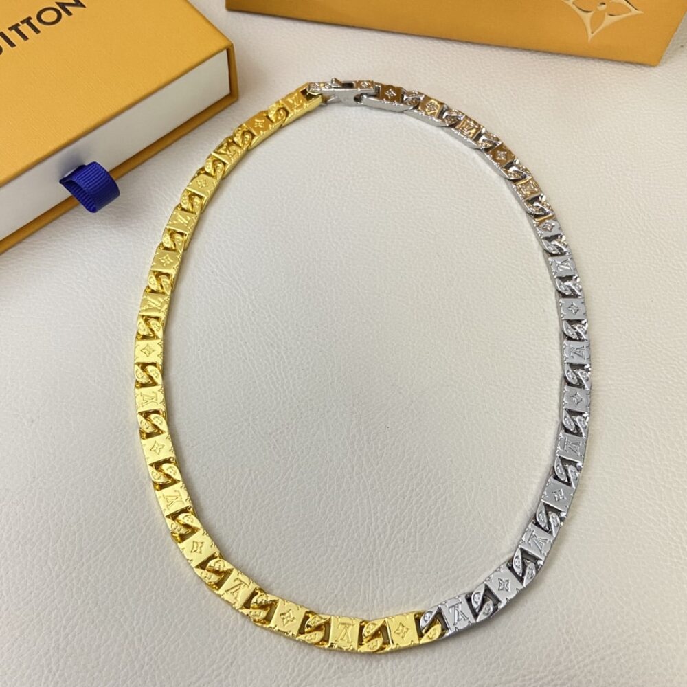 Alternative view of Louis Vuitton Monogram Tied Up Necklace Gold And Silver