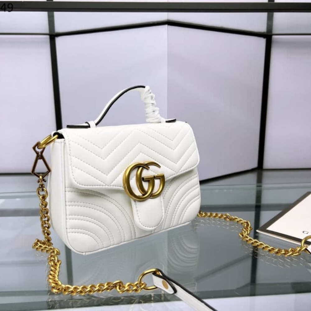 Alternative view of Gucci GG Marmont Mini Top Handle Bag White 20Cm 547260 DTDIT 9022