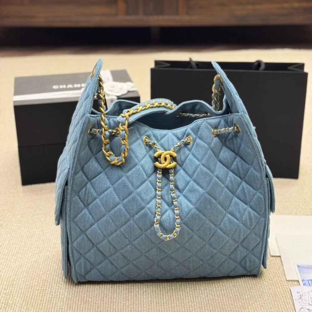 Alternative view of Chanel 25 Medium Handbag Washed Denim Blue And Gold Tone Metal 35Cm AS5311 B20603 U0475