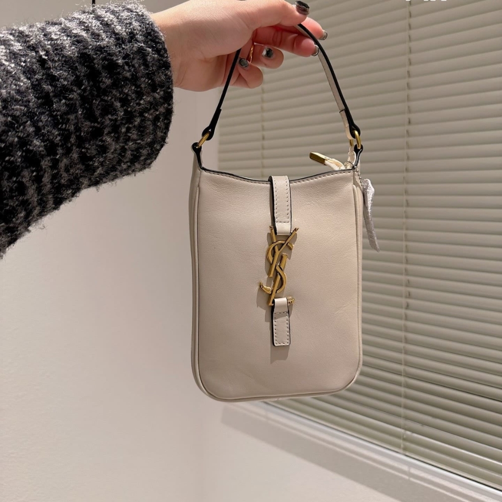 Alternative view of Saint Laurent Le 5 A 7 Mini Vertical Bag Cream 18Cm