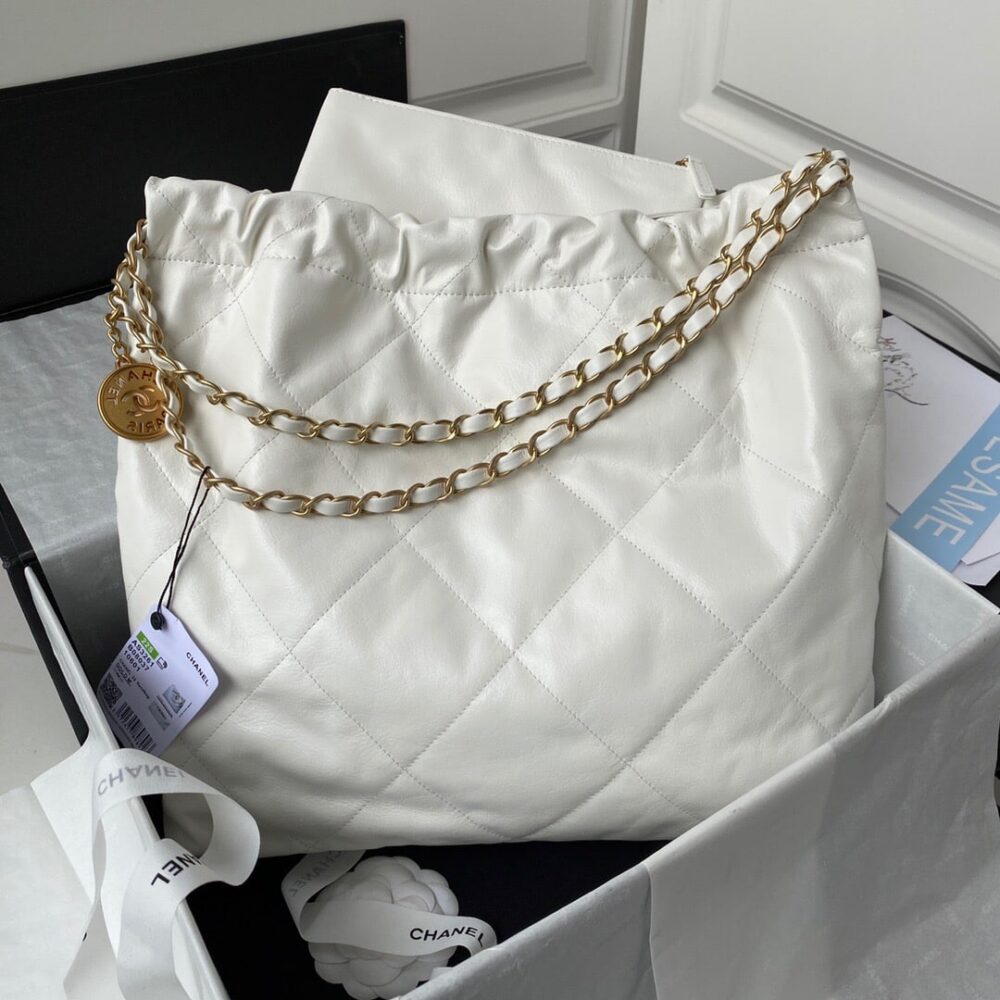 Alternative view of Chanel 22 Handbag White 42Cm AS3261