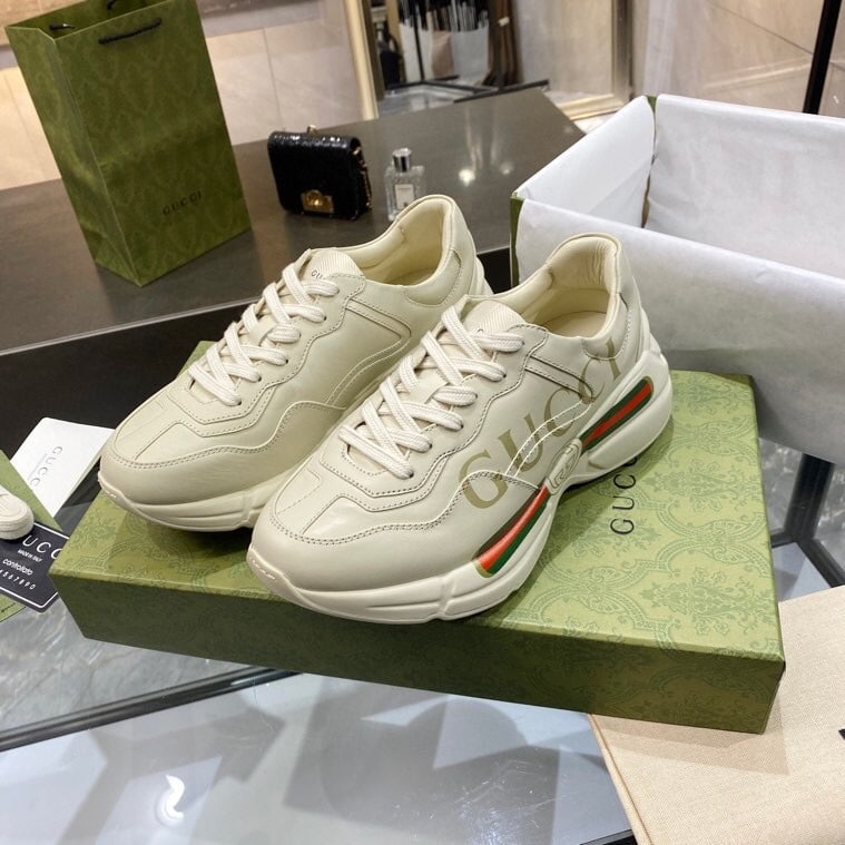 Alternative view of Gucci Women’S Rhyton Gucci Logo Leather Sneaker 528892 DRW00 9522