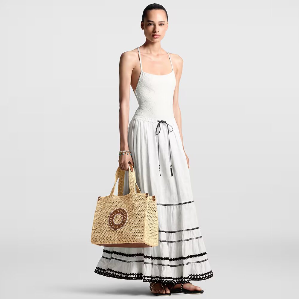 Alternative view of Louis Vuitton Onthego MM Natural Raffia Tan 30Cm M24723