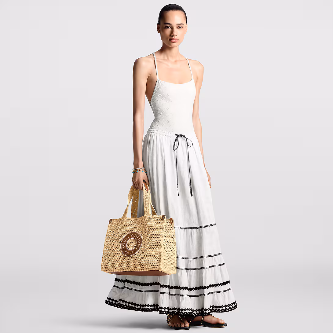 Louis Vuitton Onthego MM Natural Raffia Tan 30Cm M24723 - Image 2
