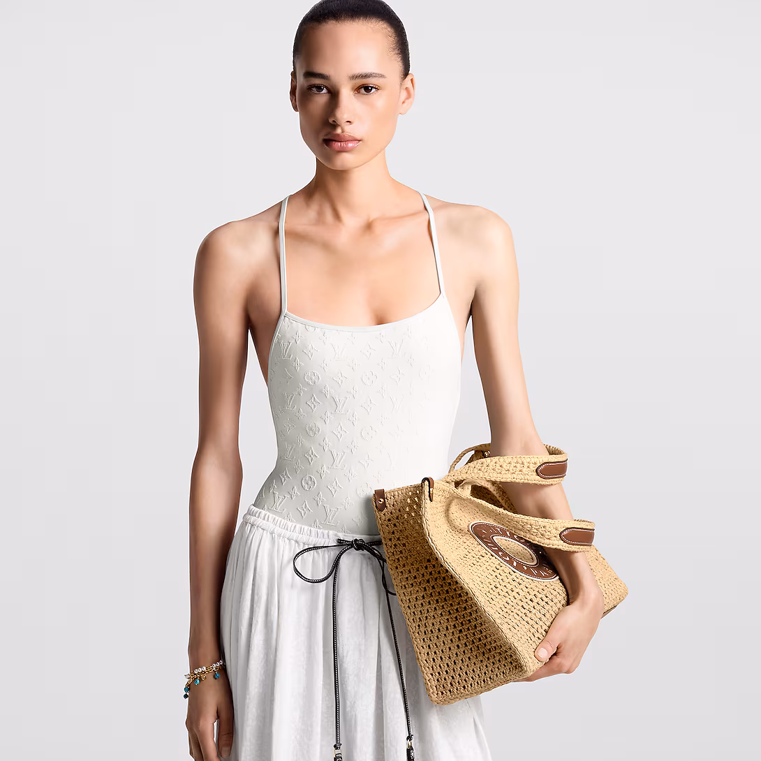 Louis Vuitton Onthego MM Natural Raffia Tan 30Cm M24723 - Image 9