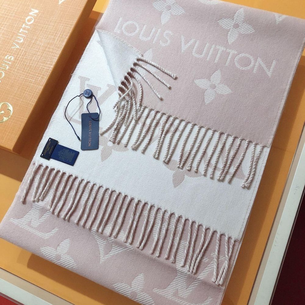 Alternative view of Louis Vuitton Lv Monogram Essential Scarf Pink Beige M77854