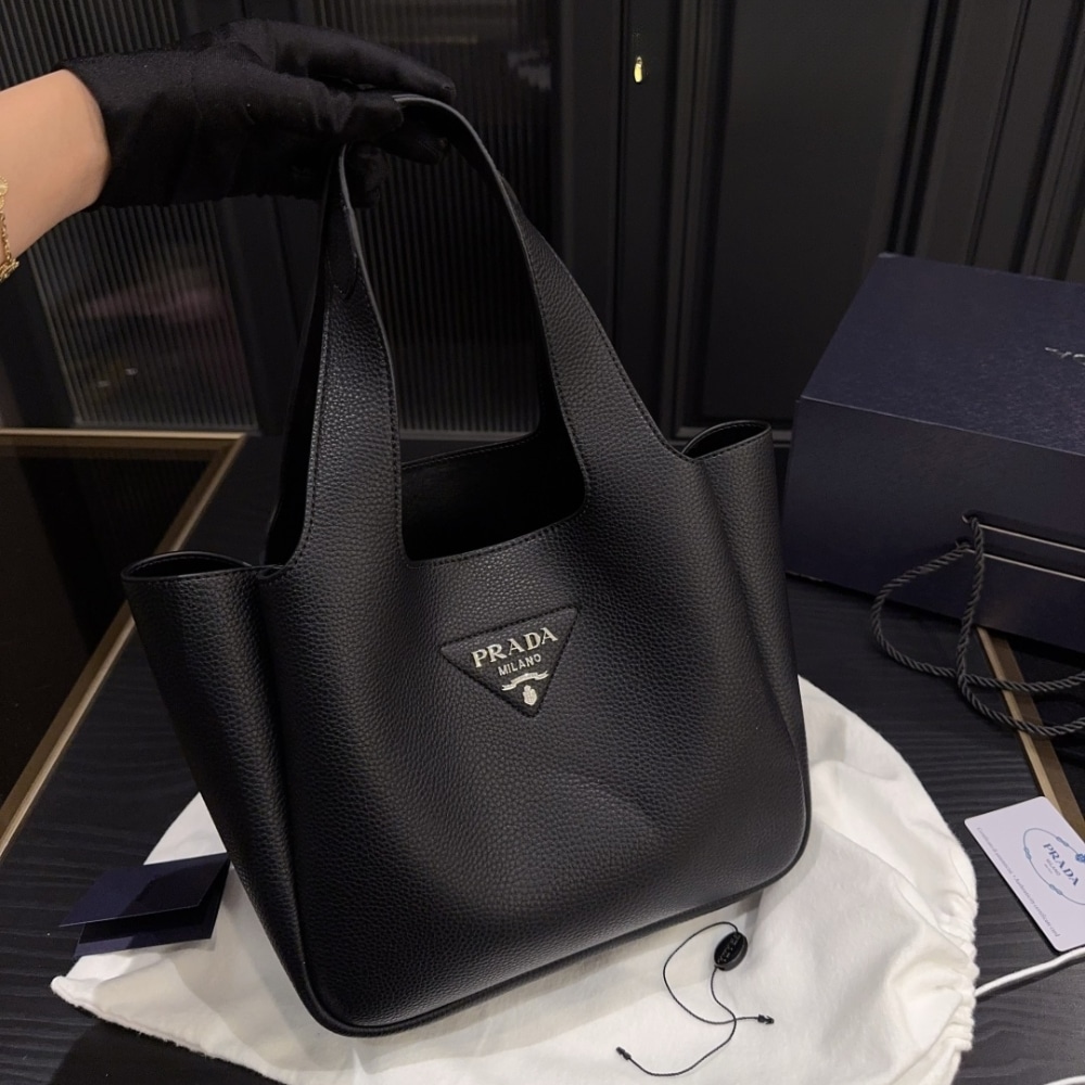 Alternative view of Prada Small Leather Tote Bag Black 24Cm 1BG335 2DKV F0632 V ONM