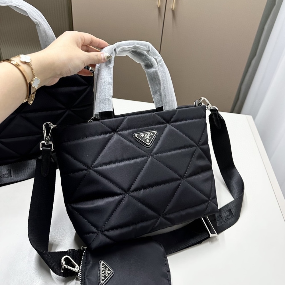 Alternative view of Prada Re Nylon Padded Tote Bag Black 23Cm 1BG373 RDJN F0002 O1O