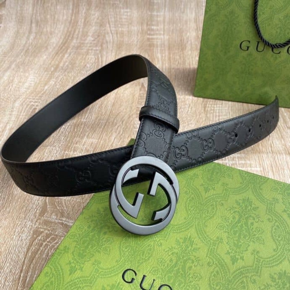 Alternative view of Gucci GG Marmont Reversible Belt Black Maxi 774153 AABZA 1000