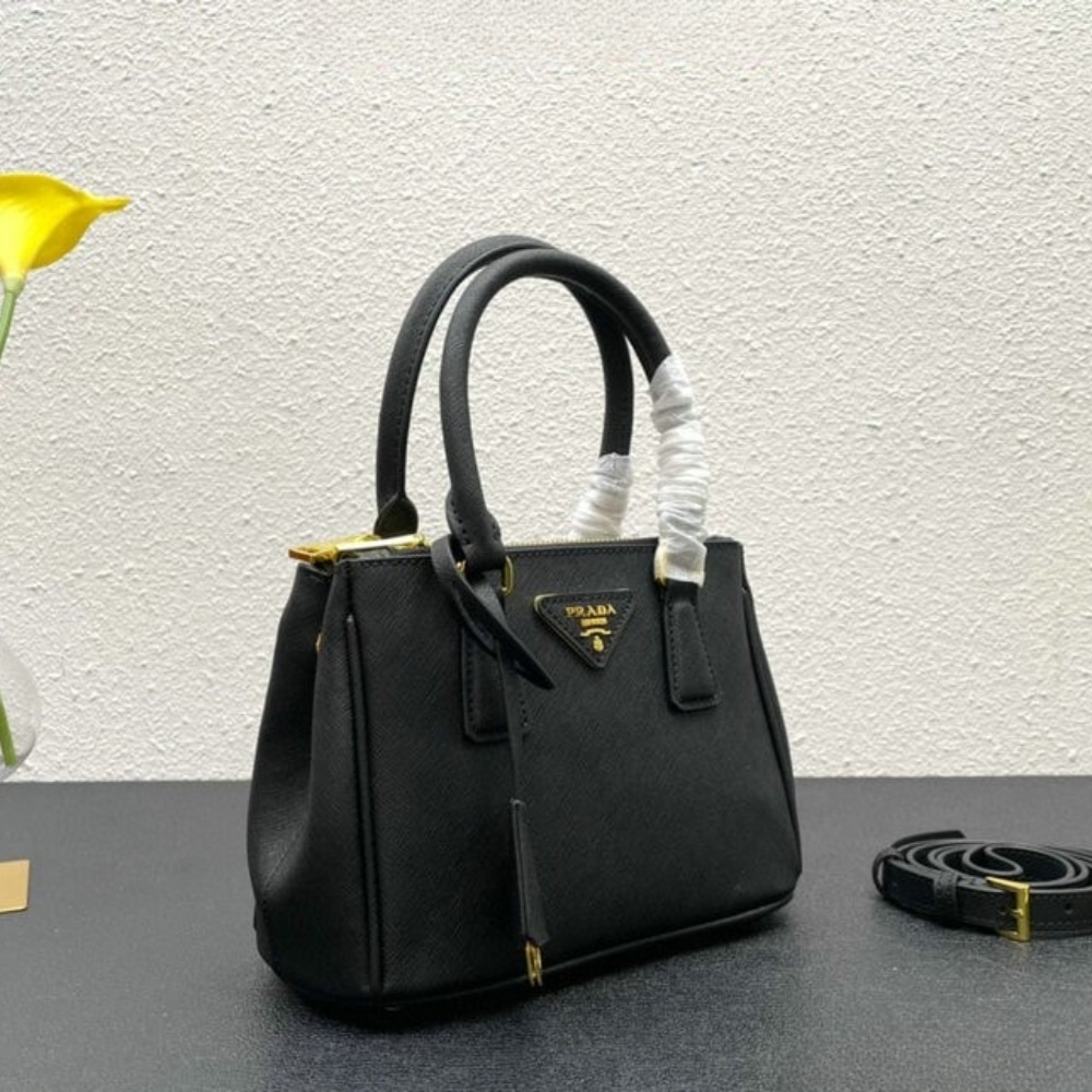 Alternative view of Prada Galleria Saffiano Leather Mini Bag Black 20Cm 1BA906 NZV F0002 V EOM