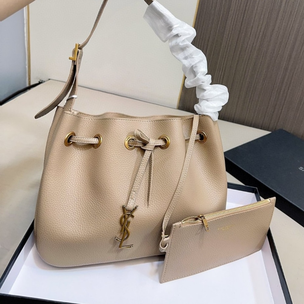 Alternative view of Saint Laurent Paris VII Hobo Bag Beige 30Cm
