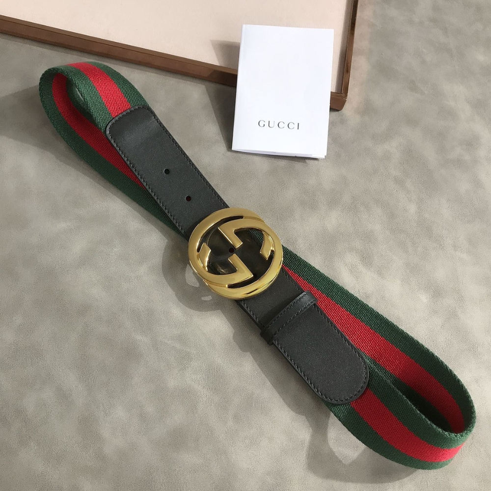 Alternative view of Gucci Web Belt With G Buckle Green 4Cm