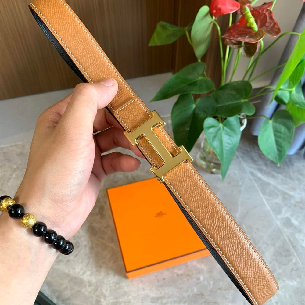 Alternative view of Hermes Mini H Belt Bucket And Reversible Leather Strap Black Brown 24Mm H079645CC06