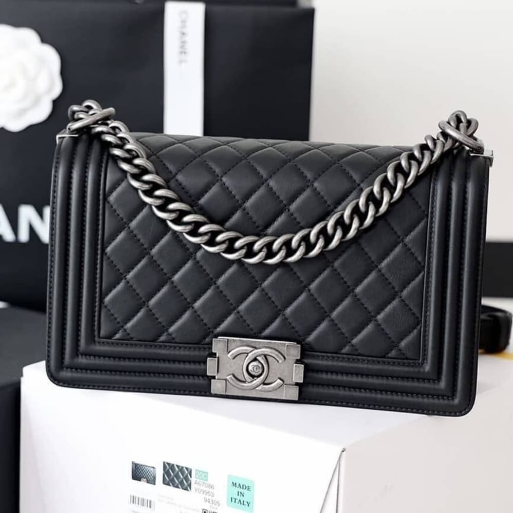 Alternative view of Prestige Edition - Chanel Large Boy Handbag Black 25Cm A92193 Y09953 94305