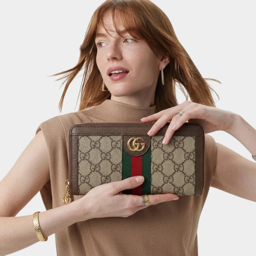 Alternative view of Gucci Ophidia Zip Around Wallet Brown 19Cm 523154 96IWG 8745
