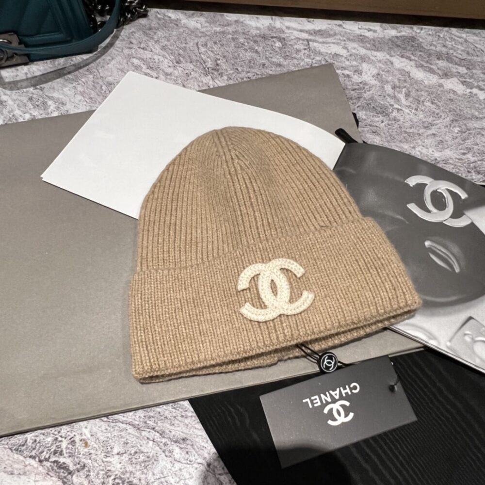 Alternative view of Chanel White CC Wool Beanie Beige