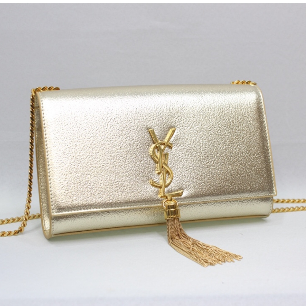 Alternative view of Saint Laurent Kate Chain Wallet With Tassel Yellow Copper 26cm