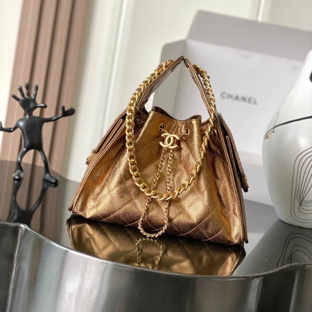 Alternative view of Prestige Edition - Chanel 25 Small Handbag Metallic Grained & Gold-Tone Metal Dark Gold 30Cm AS5293 B21060 U2158