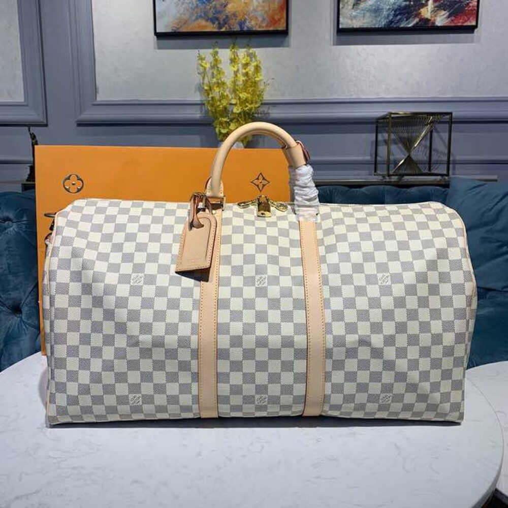 Alternative view of Louis Vuitton Keepall Bandouliere 55 Damier Azur Canvas 55Cm LV N41429
