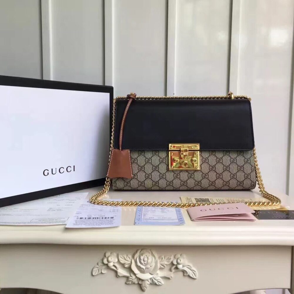 Alternative view of Gucci Padlock Medium GG Shoulder Bag Beige Supreme Canvas 20cm GG 409486
