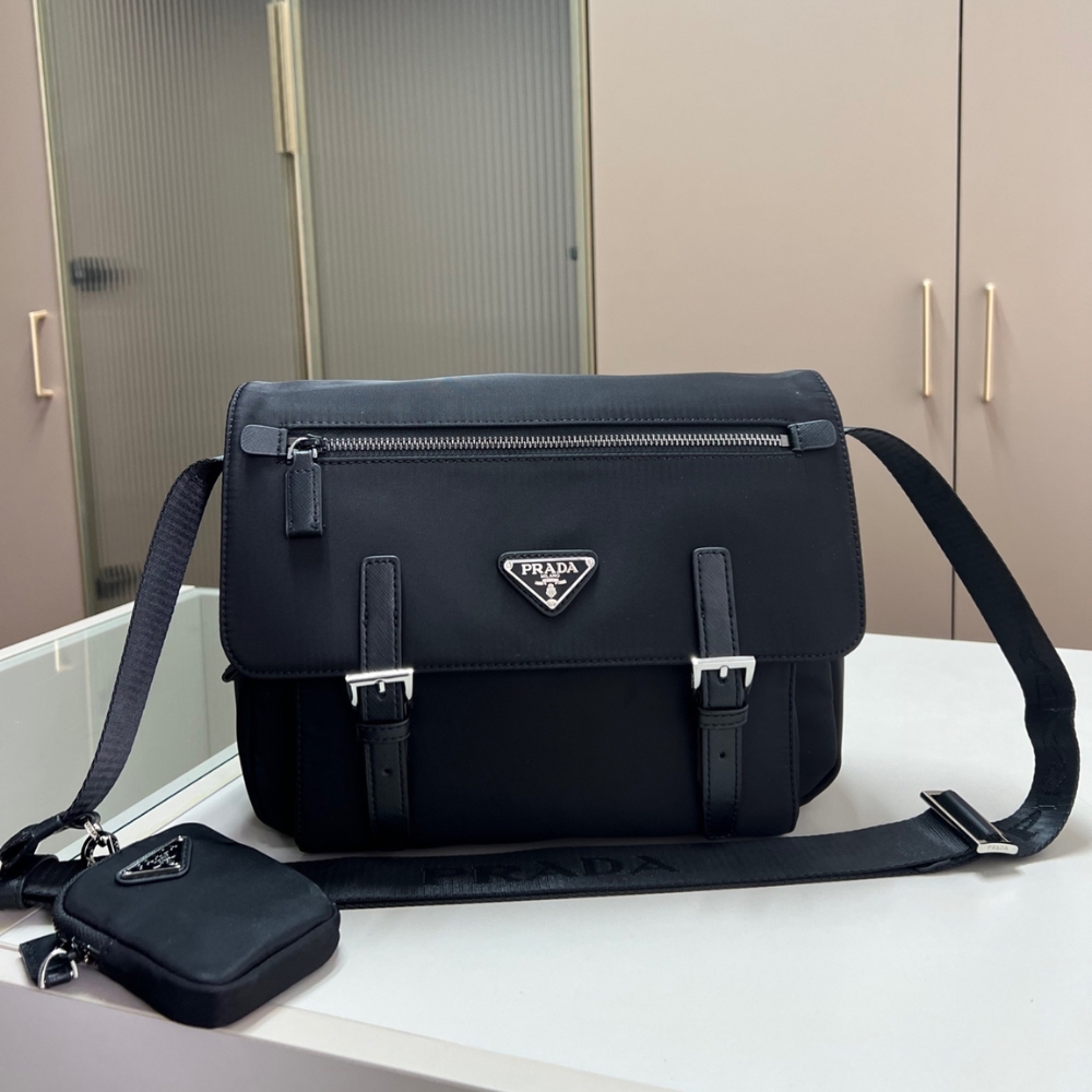 Alternative view of Prada Re Nylon Shoulder Bag Black 30Cm 1BD953 RV44 F0002 V B1M