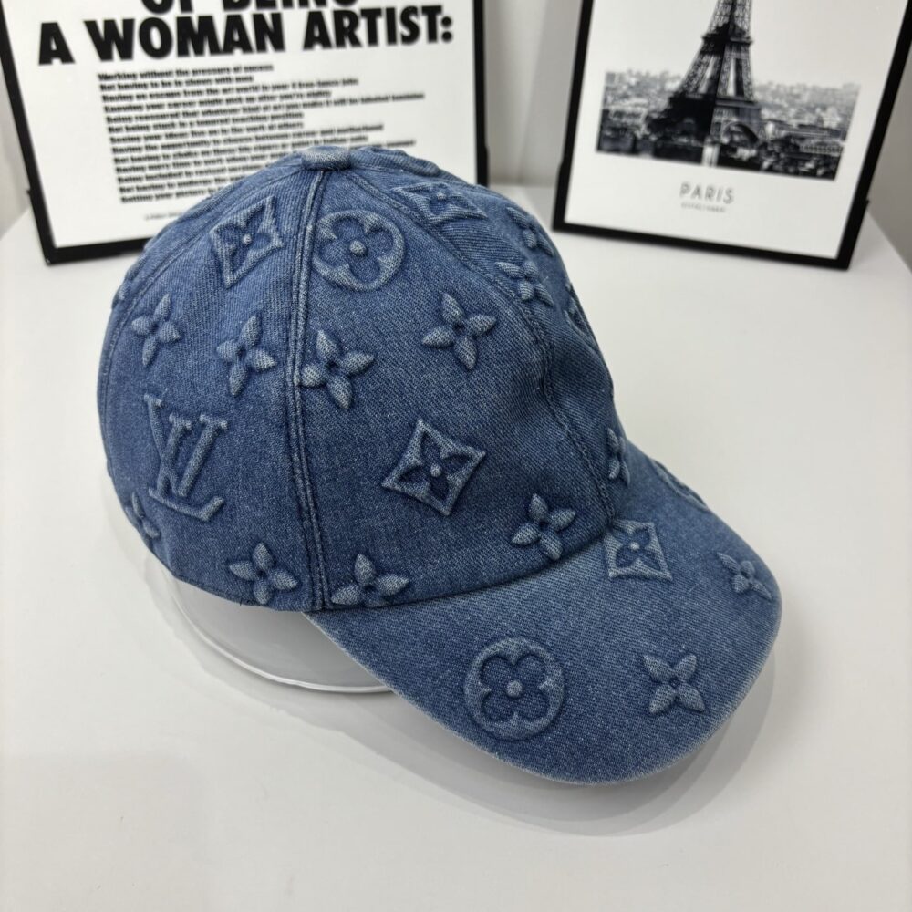Alternative view of Louis Vuitton Monogram Denim Baseball Cap In Blue