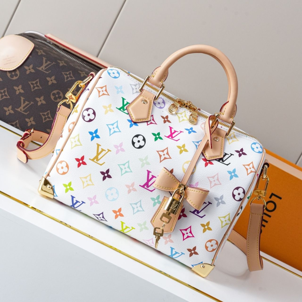 Prestige Edition - Louis Vuitton x Murakami Speedy Bandouliere 25 Bag White 25Cm M13085 - Image 3