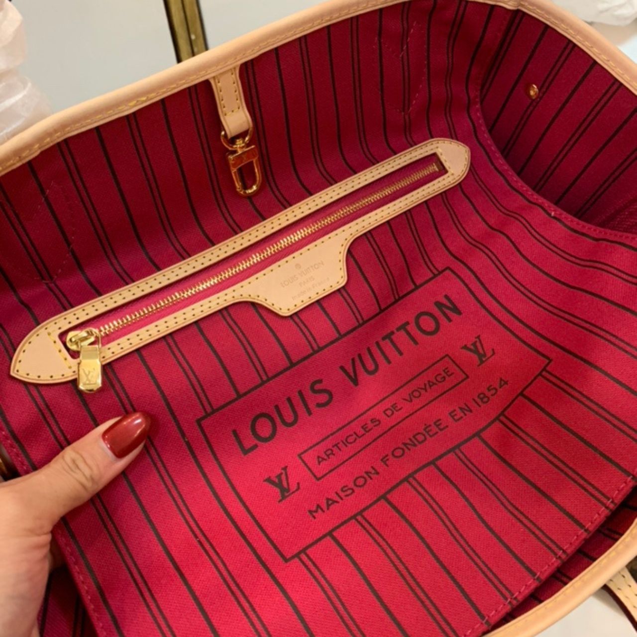 Prestige Edition - Louis Vuitton Neverfull MM Monogram Canvas Cerise Red 32Cm M46987 - Image 7