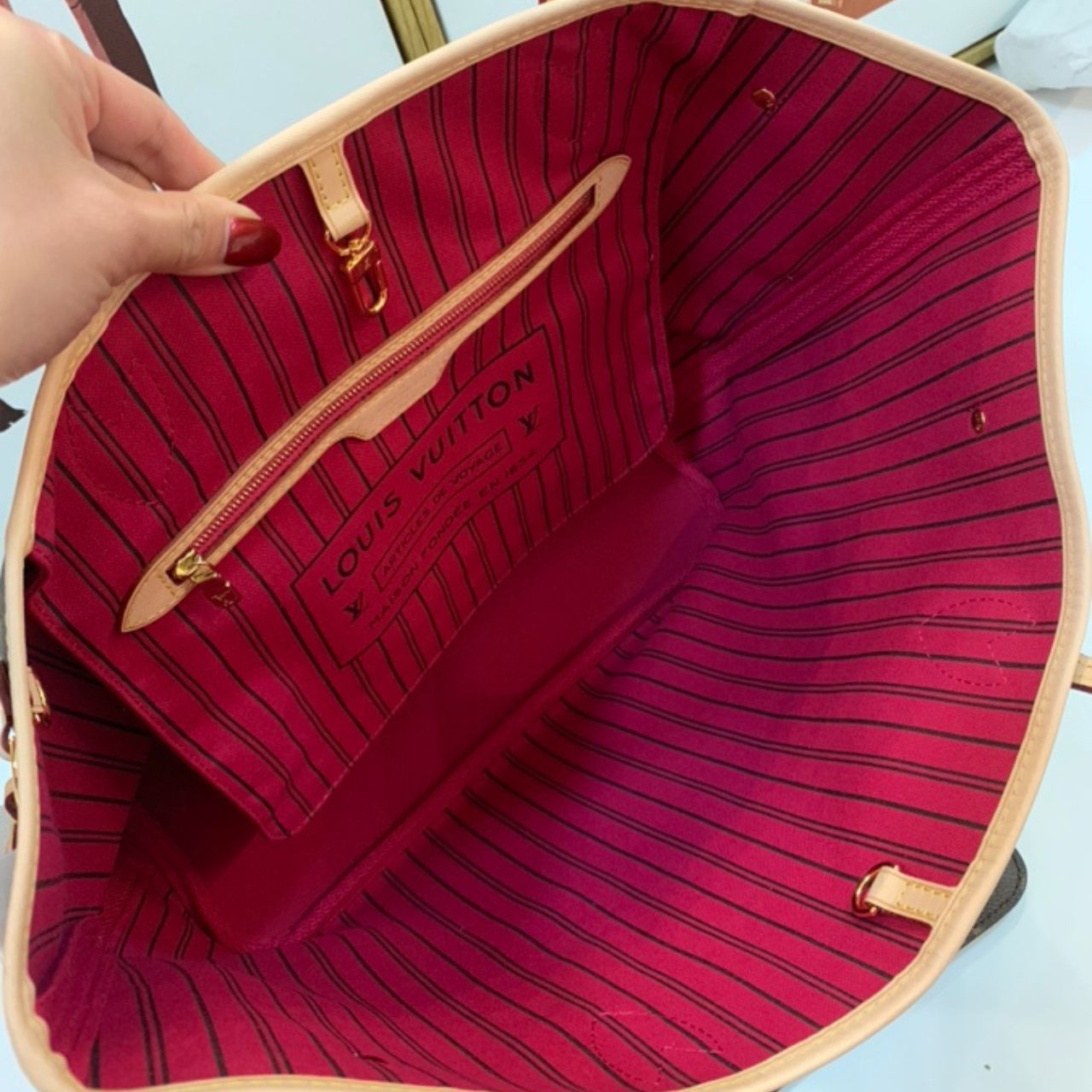 Prestige Edition - Louis Vuitton Neverfull MM Monogram Canvas Cerise Red 32Cm M46987 - Image 8