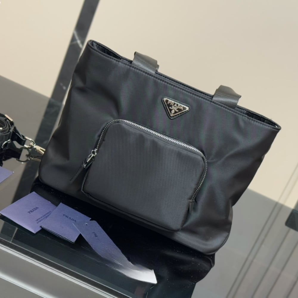 Alternative view of Prada Re Nylon Tote Bag Black 32Cm 1BG354 RV44 F0002 V B1M