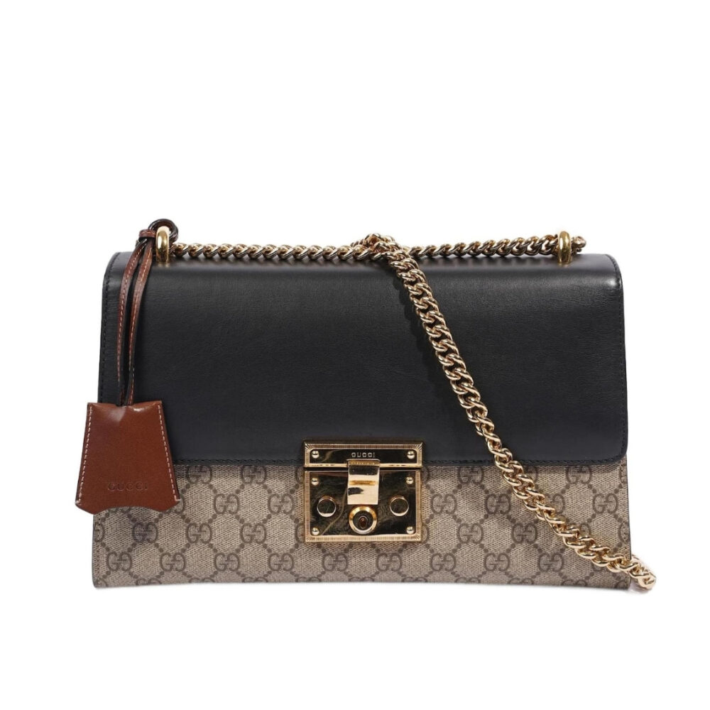 Gucci Padlock Medium GG Shoulder Bag Beige Supreme Canvas 20cm GG 409486