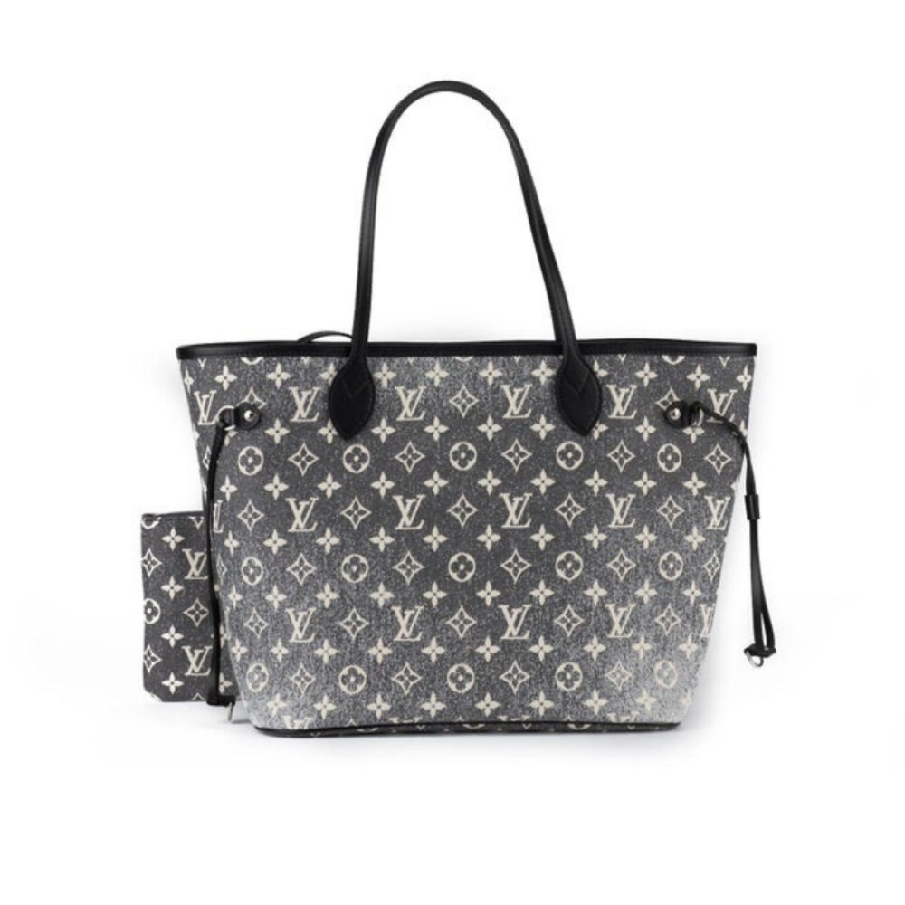 Louis Vuitton Neverfull MM Monogram Jacquard Denim Grey 31cm M21465