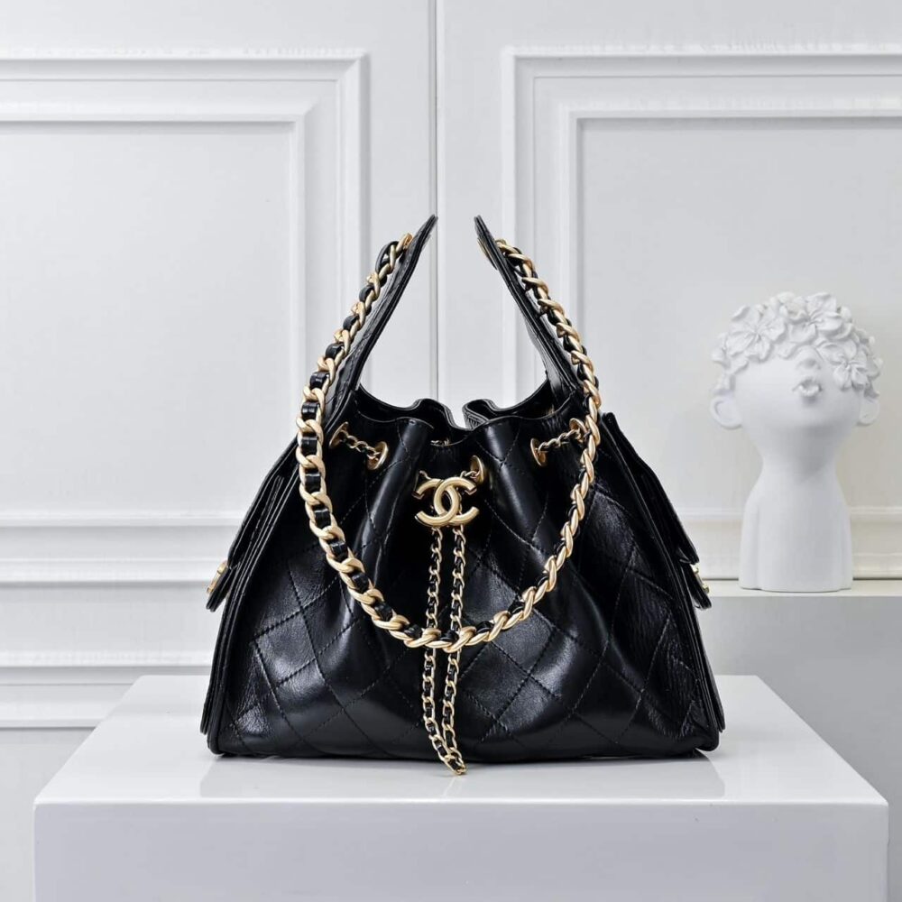 Alternative view of Prestige Edition - Chanel 25 Small Handbag Grained & Gold-Tone Metal Black 26Cm AS5293 B20304 94305