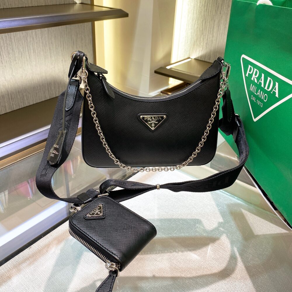 Alternative view of Prada Re-Edition 2005 Saffiano Leather Bag Black 22cm