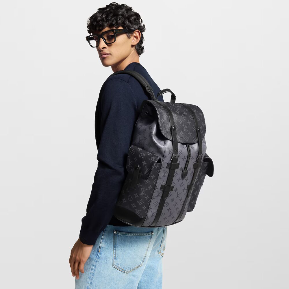 Alternative view of Louis Vuitton Christopher MM Monogram Eclipse Black And Grey 44Cm M45419