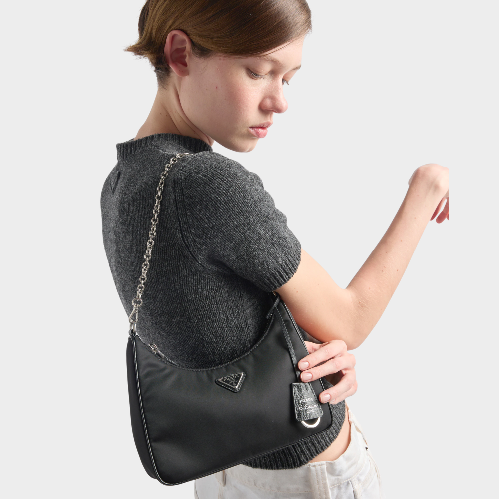 Alternative view of Prada Re-Edition 2005 Saffiano Leather Bag Black 22cm