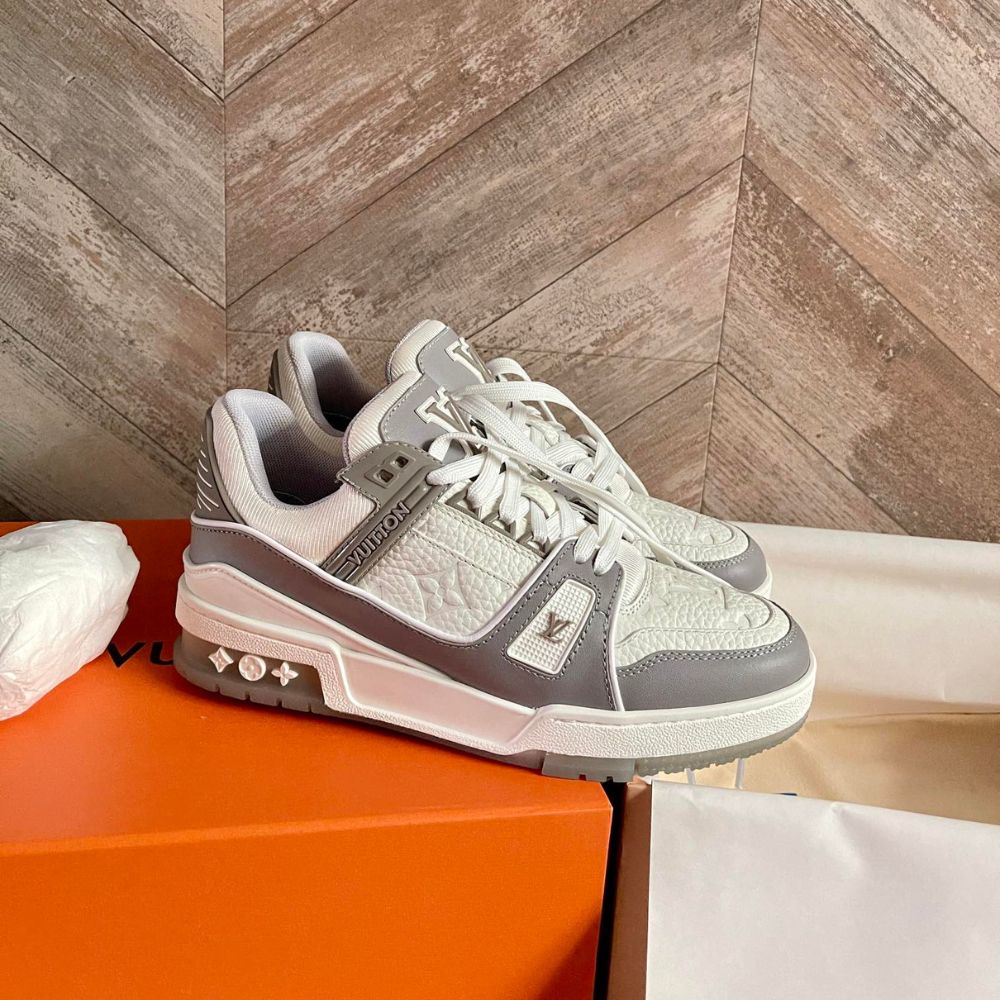 Alternative view of Louis Vuitton LV Trainer Sneaker Grey White 1A8KBA