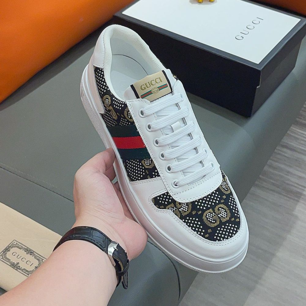 Alternative view of Gucci Screener GG High Top Sneaker In White And Black