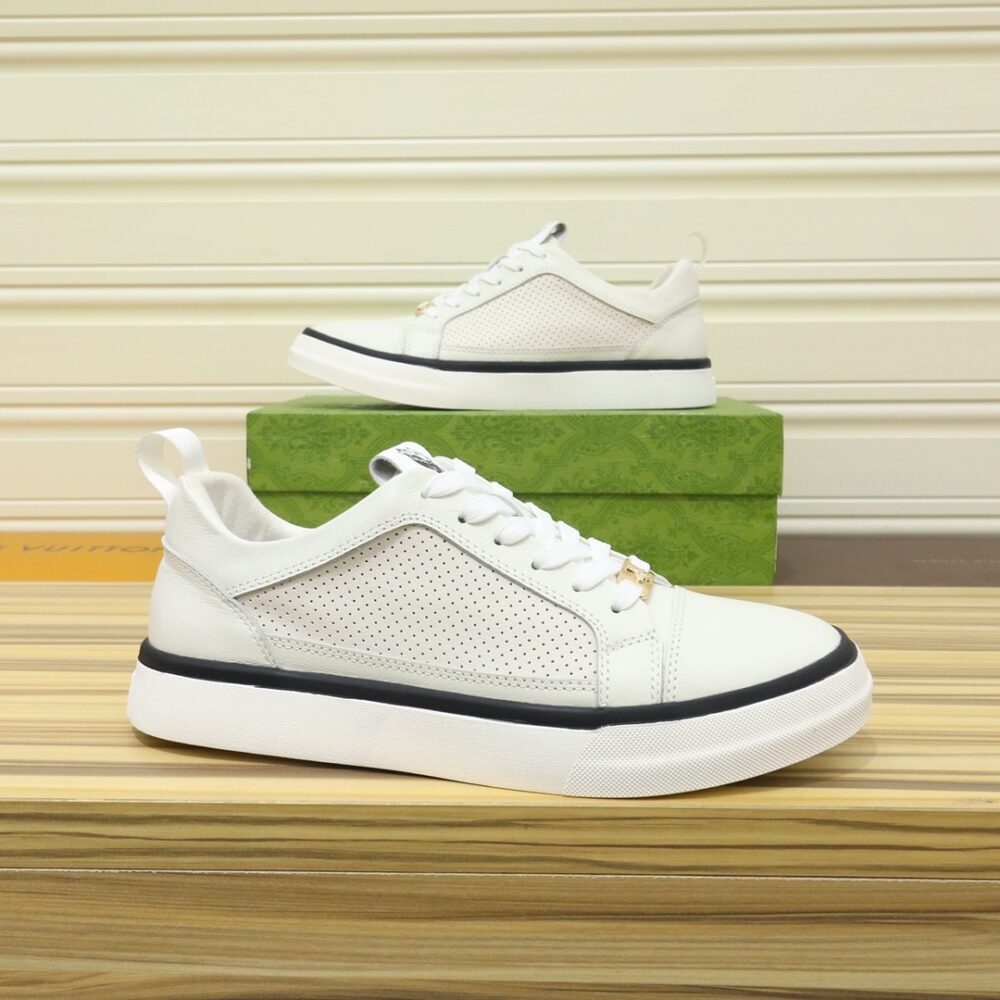 Alternative view of Gucci Men’S Platform Sneaker Leather White With Black Edge