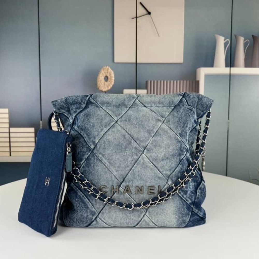 Alternative view of Chanel 22 Handbag Washed Denim 36Cm AS3261 B10439 NM981