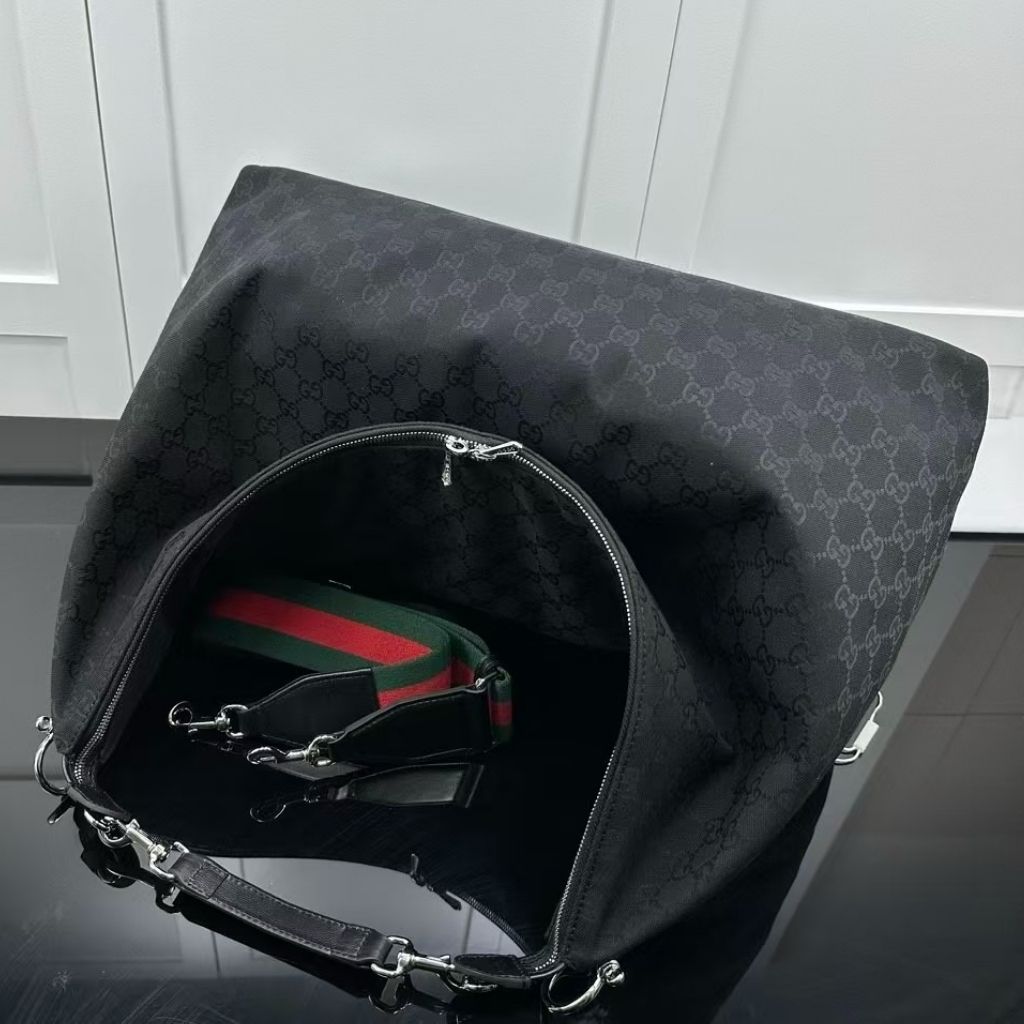 Prestige Edition - Gucci Brera Large Crossbody Bag Black GG Canvas 44Cm 864485 FAFWA 1053 - Image 3