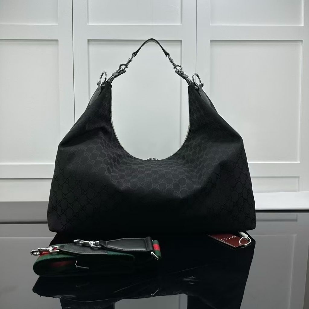 Prestige Edition - Gucci Brera Large Crossbody Bag Black GG Canvas 44Cm 864485 FAFWA 1053 - Image 5