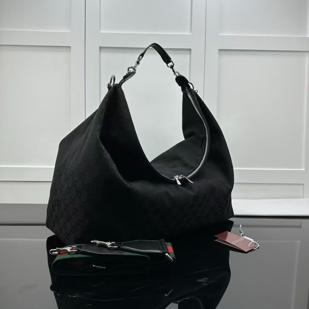 Prestige Edition - Gucci Brera Large Crossbody Bag Black GG Canvas 44Cm 864485 FAFWA 1053 - Image 6